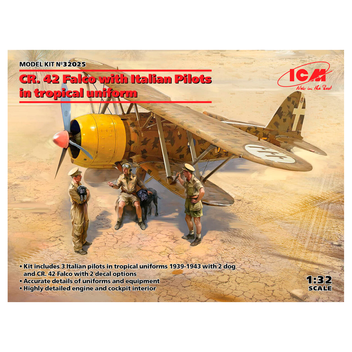 CR. 42 Falco with Italian Pilots in tropical uniform 1/32