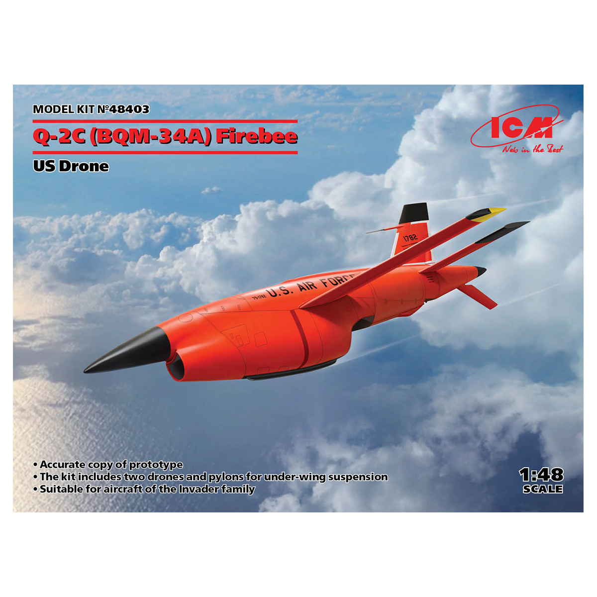 Q-2C (BQM-34A) Firebee, US Drone (2 airplanes and pilons) (100% new molds) 1/48