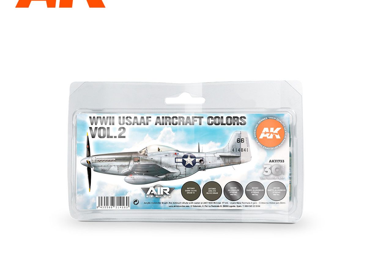 AK-Interactive AK Acrylics 3Gen Aircraft Set AK11734 WWII US Aircraft  Interior Colors Set 3G (6x17ml)