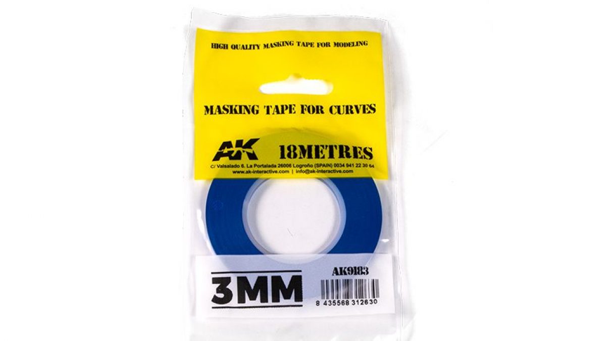 AK-Interactive 3mm Masking Tape for Curves length: 18m 