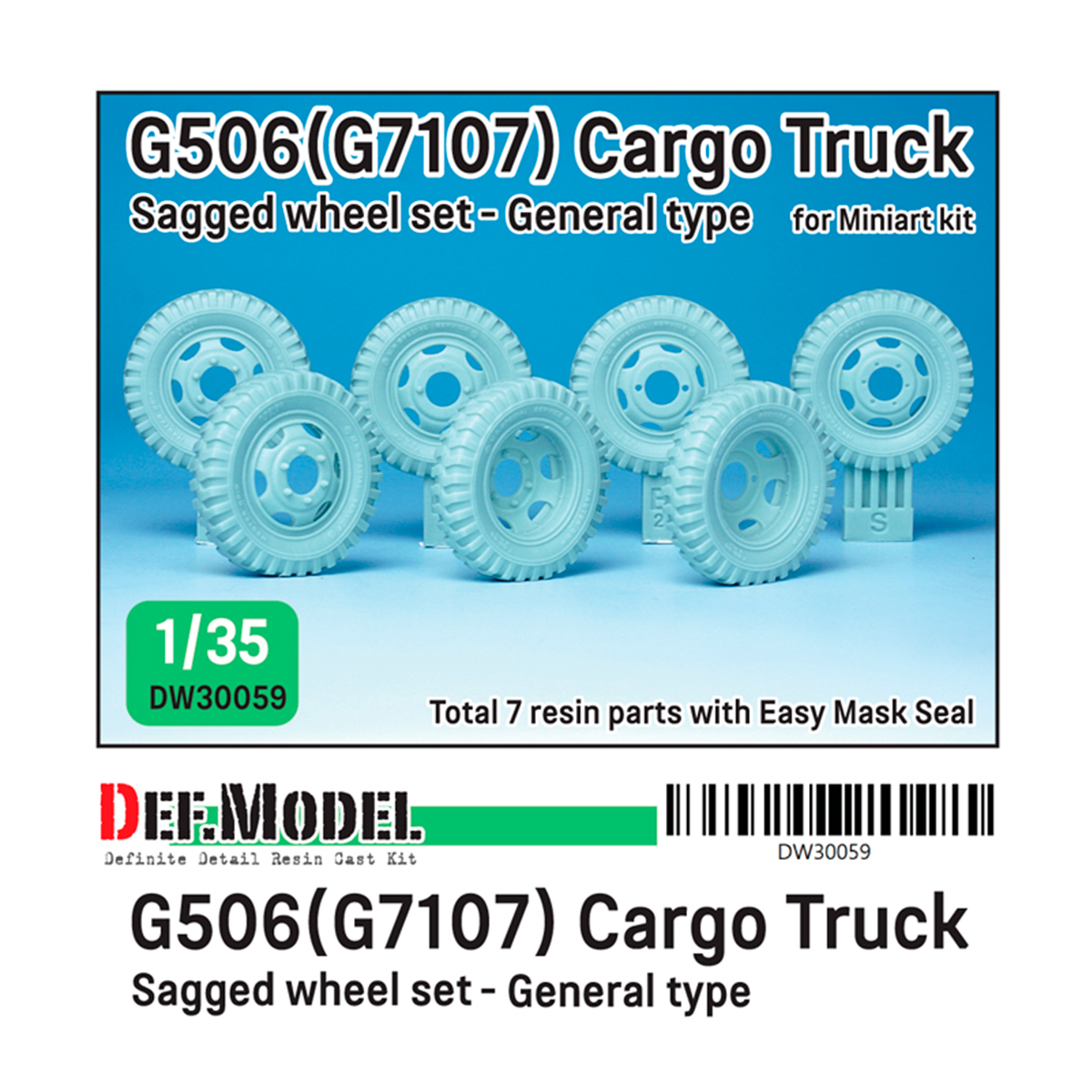 U.S. G7107(G506) Cargo Truck General type Wheel set (for ICM, miniart 1/35)