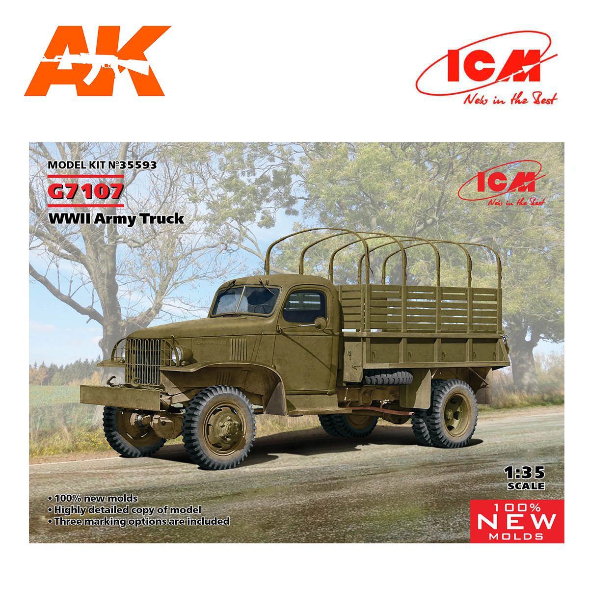 G7107, WWII Army Truck (100% new molds) 1/35