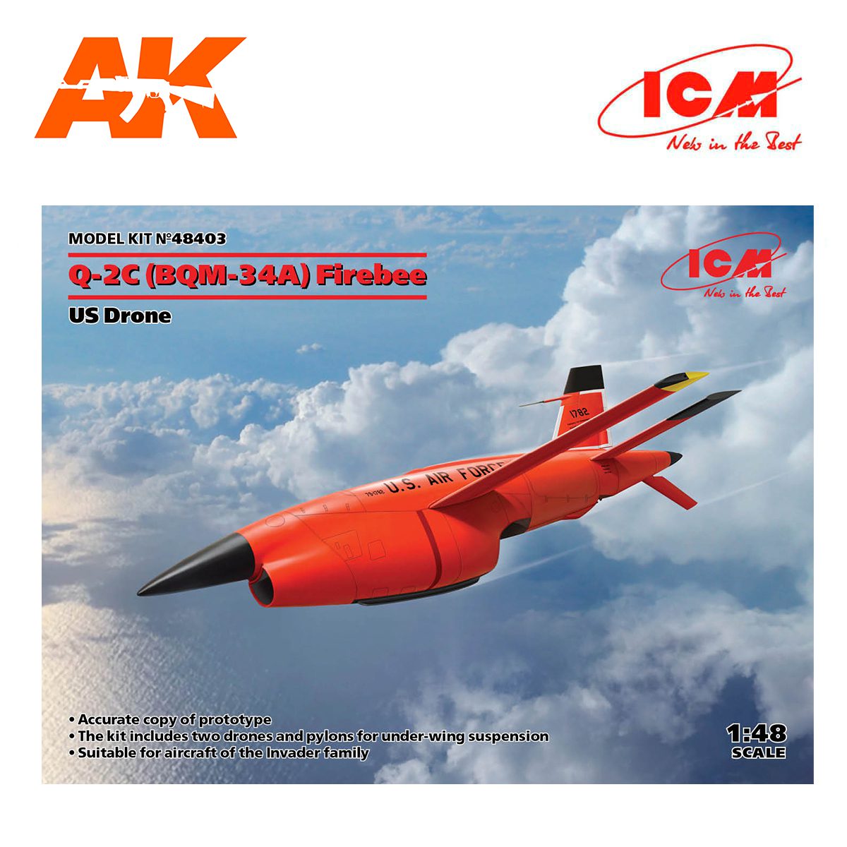 Q-2C (BQM-34A) Firebee, US Drone (2 airplanes and pilons) (100% new molds) 1/48