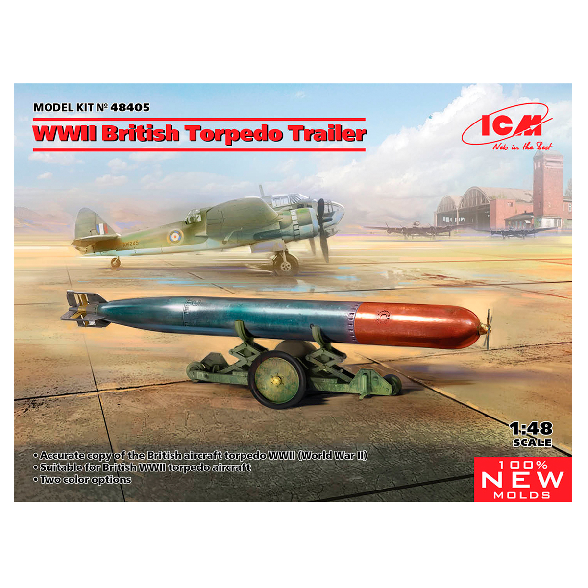 WWII British Torpedo Trailer (100% new molds) 1/48