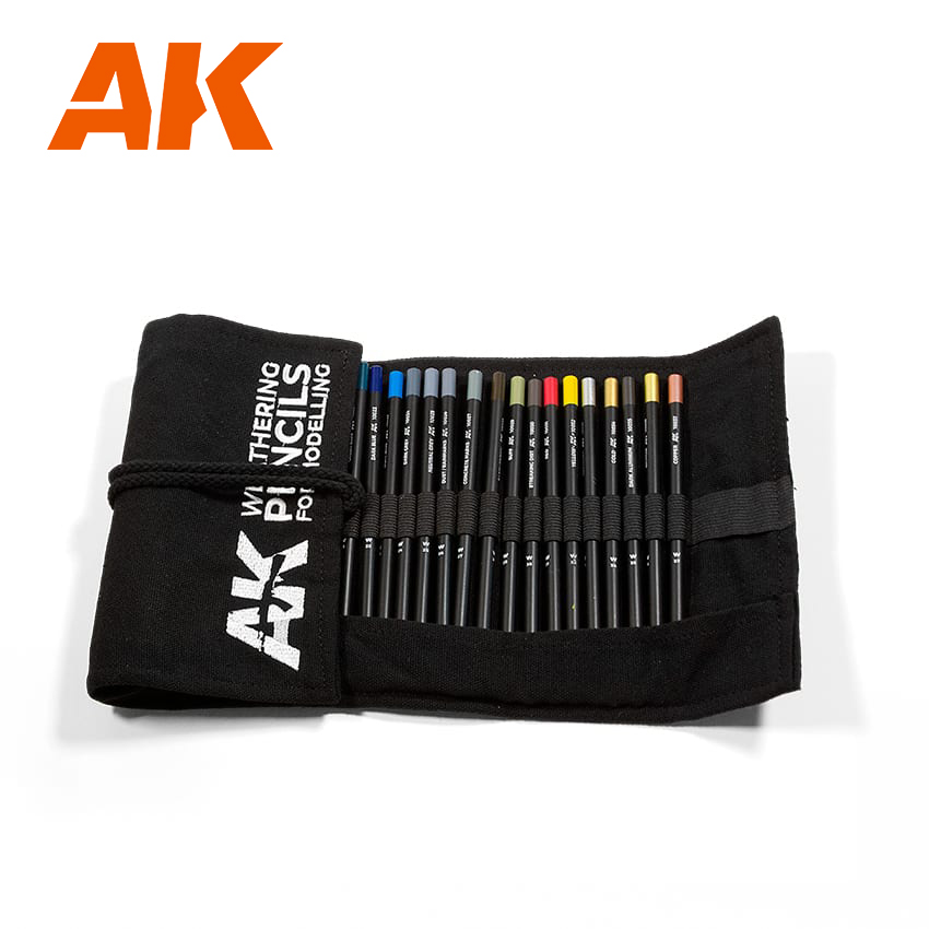 AK-Interactive Weathering Semi Grease Water Pencils Set Black and White 