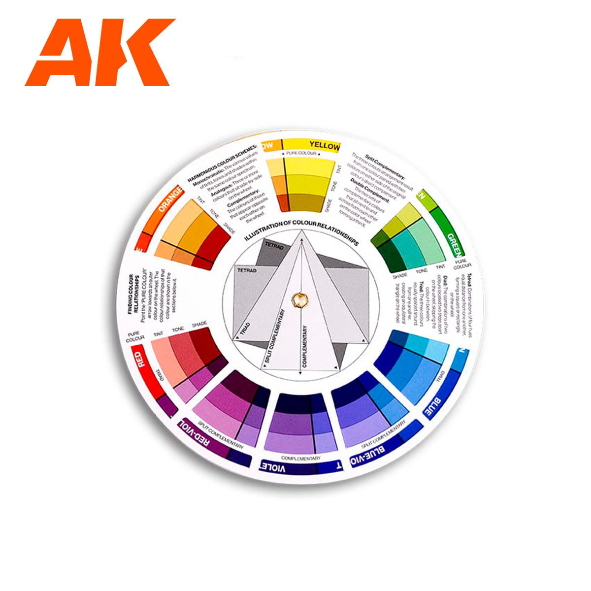 Color Wheel Pocket Size 5-1/8in Candle Color Mixing Guide, Artist, Paint -   Hong Kong