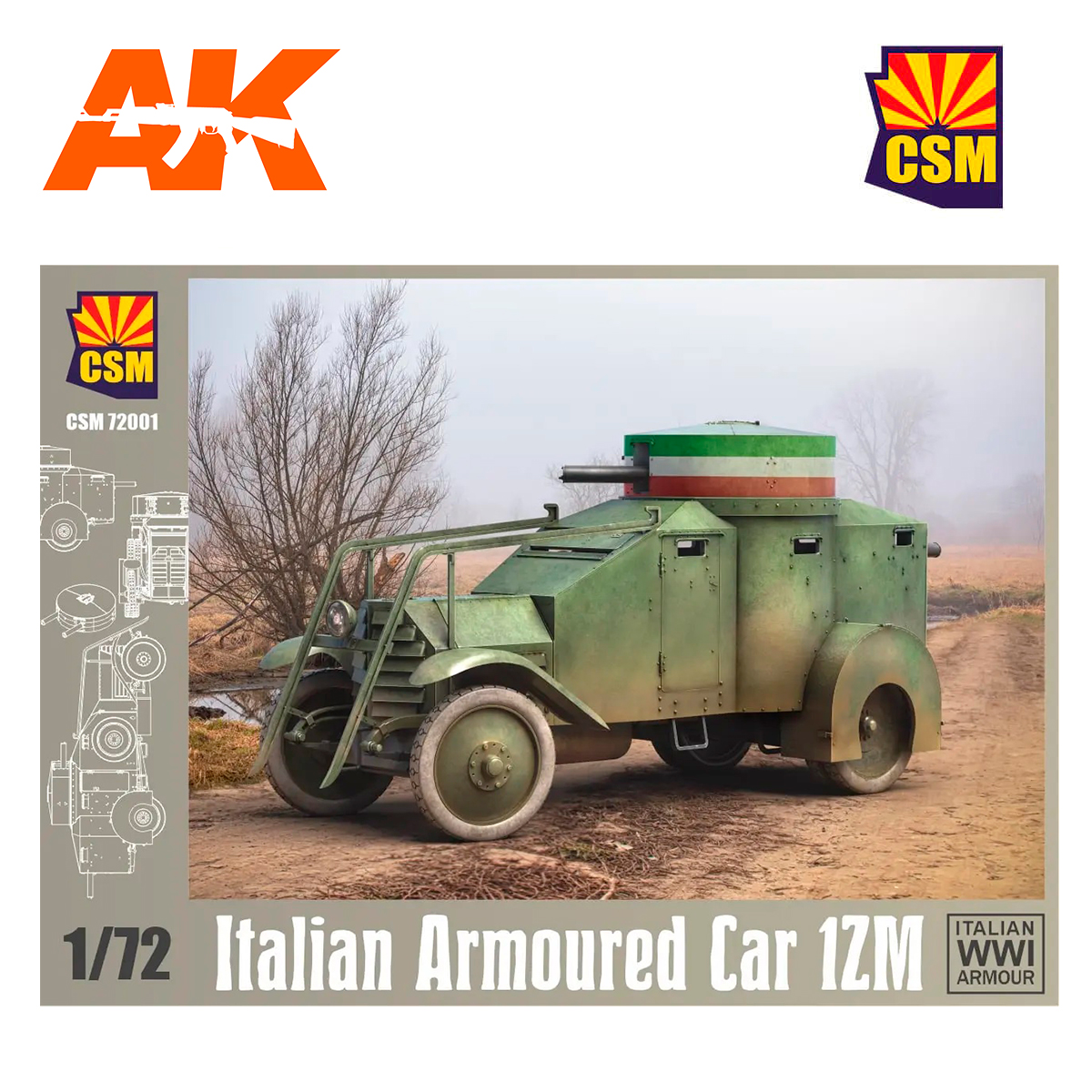 Italian Armoured Car 1ZM 1/72