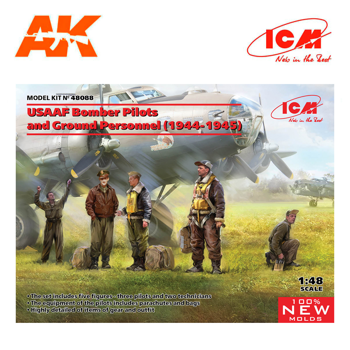 USAAF Bomber Pilots and Ground Personnel (1944-1945) (100% new molds) 1/48