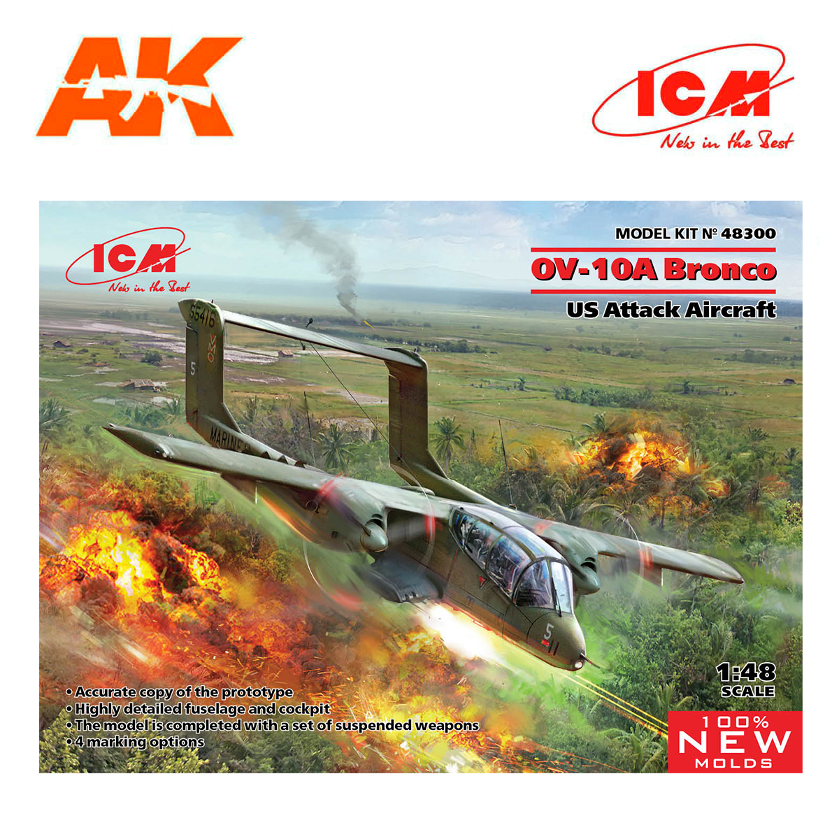 OV-10А Bronco, US Attack Aircraft (100% new molds) 1/48