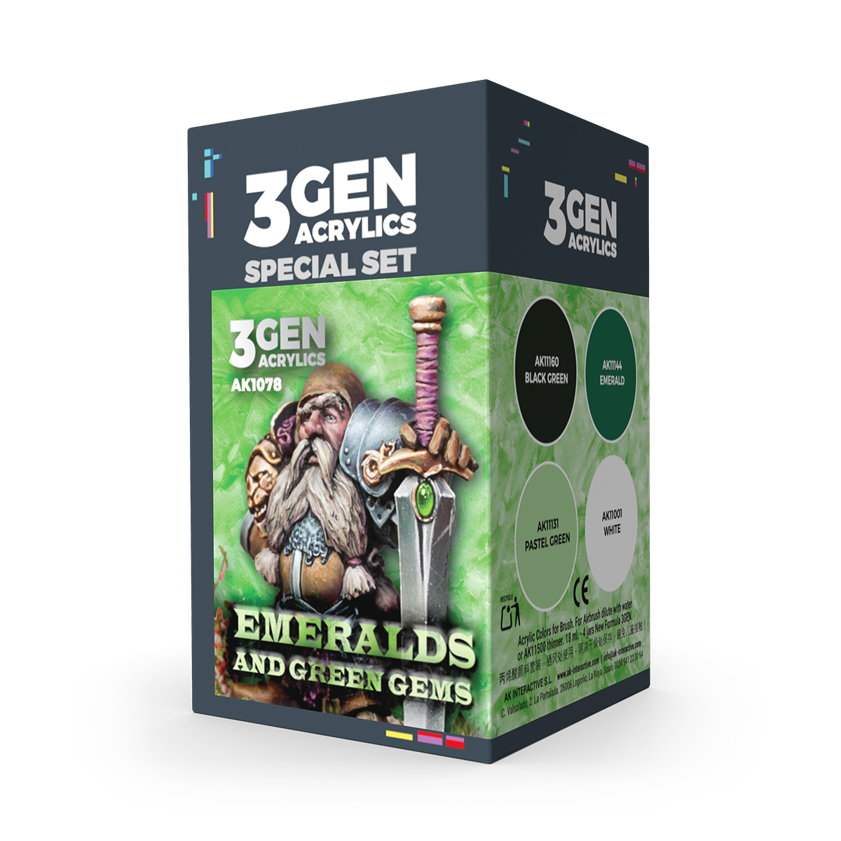 WARGAME COLOR SET. EMERALDS AND GREEN GEMS