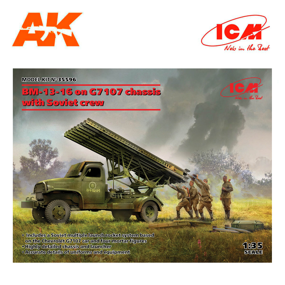 BM-13-16 on G7107 chassis with Soviet crew 1/35