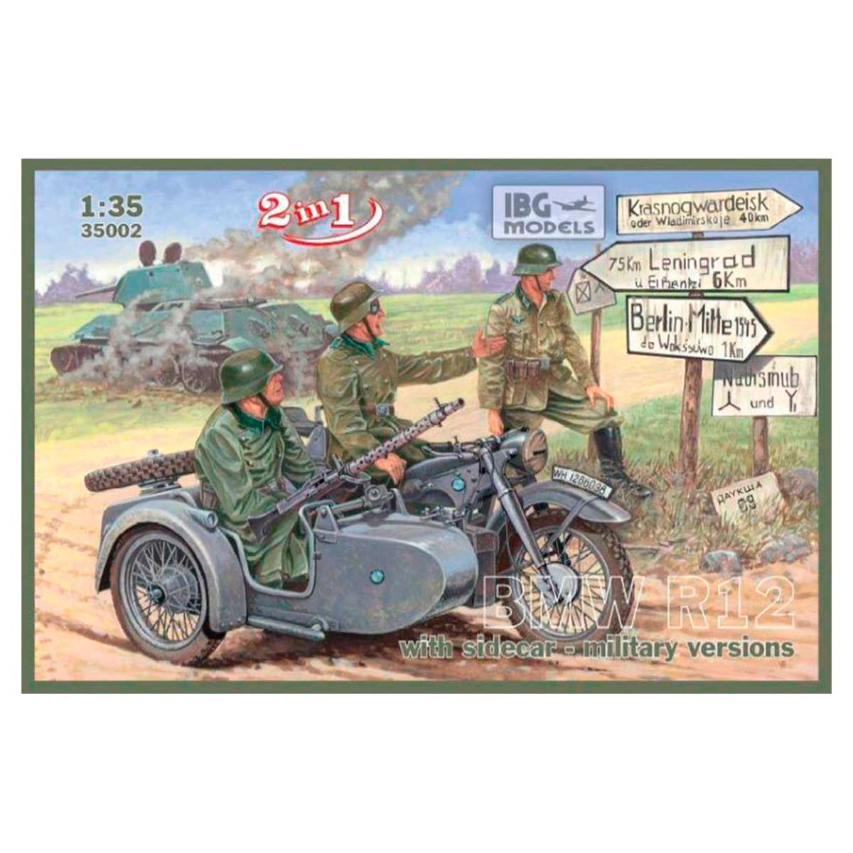 BMW R12 with sidecar – military version  (2 in 1) 1/35
