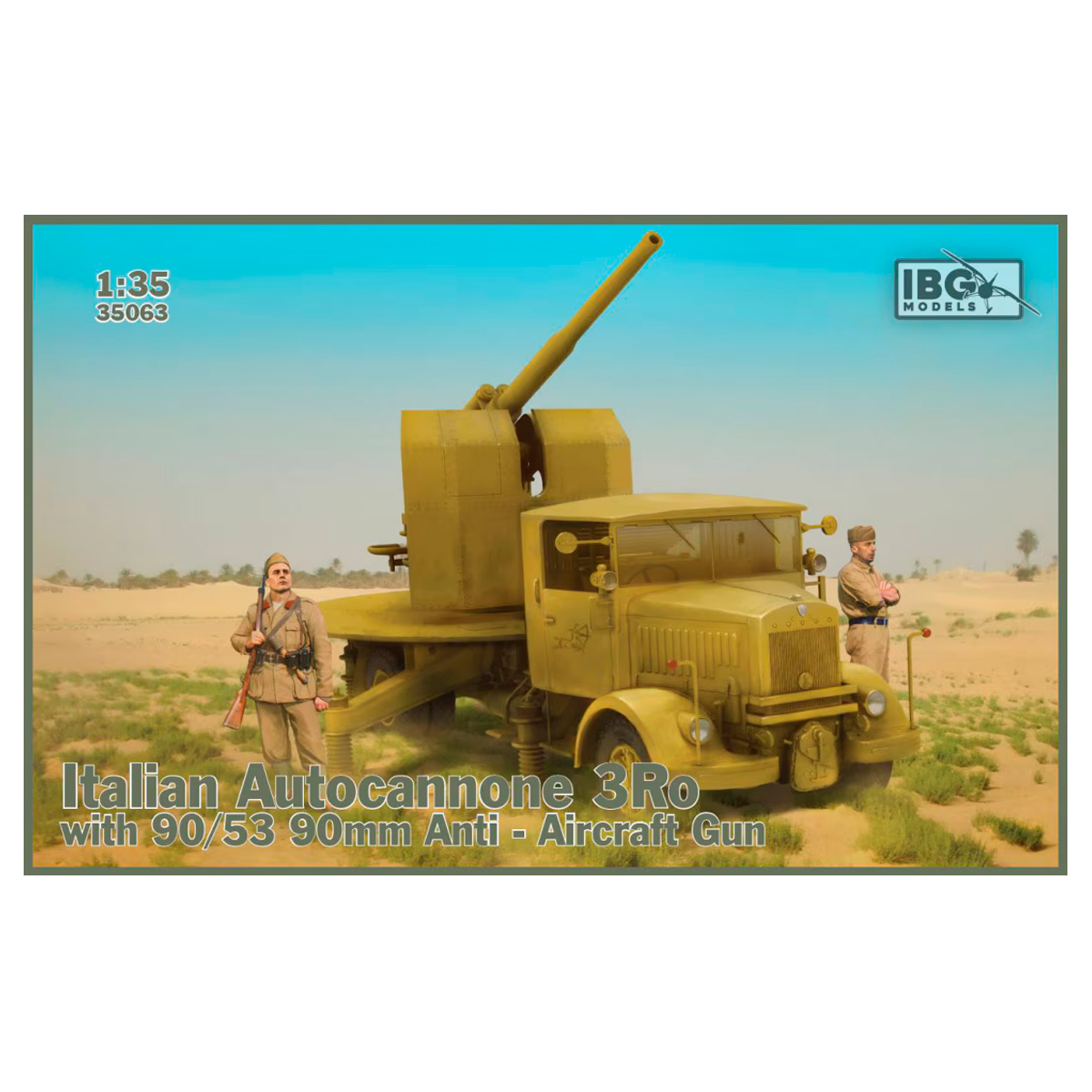 3Ro Italian Truck with 90/53 Anti Aircraft Gun 1/35