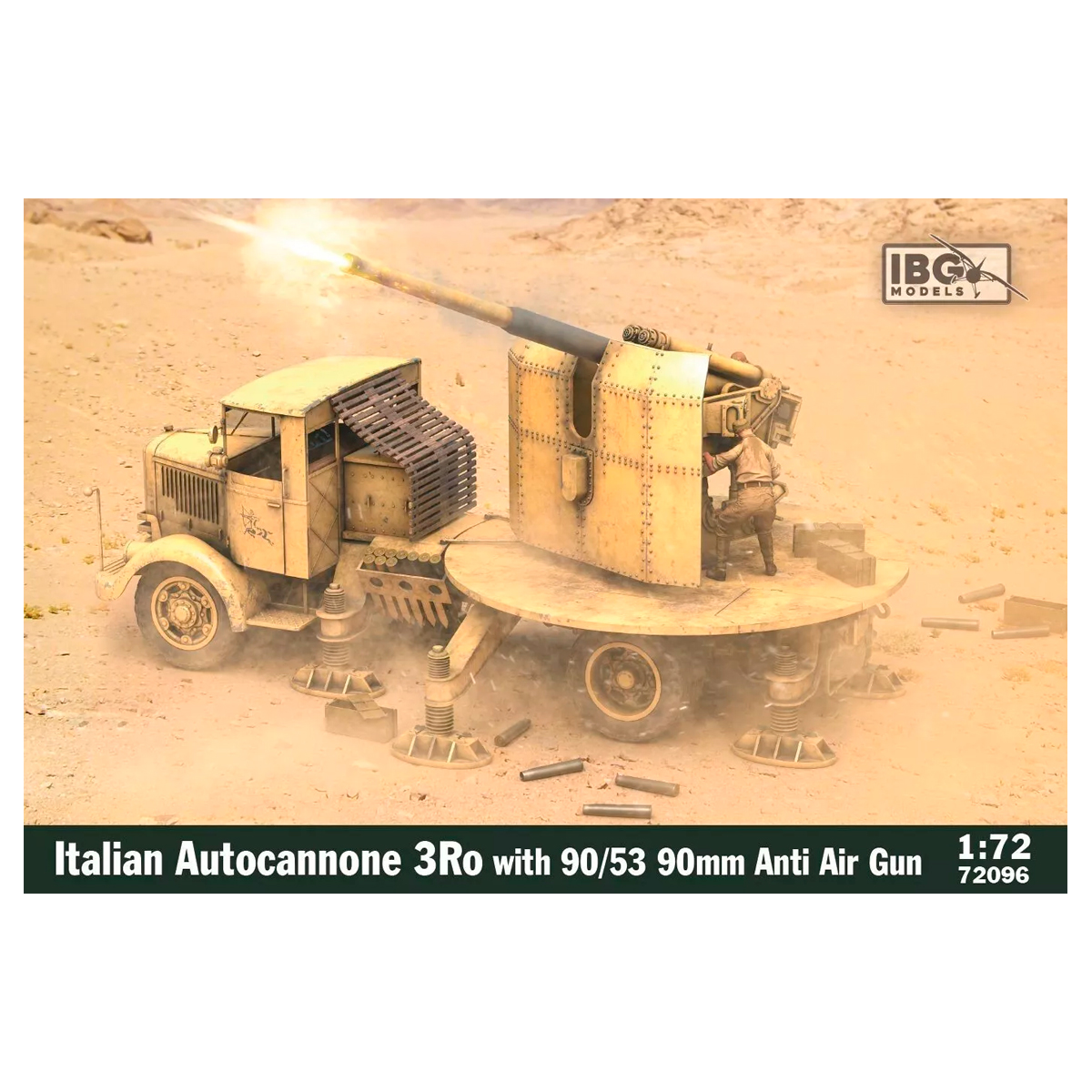 3Ro Italian Truck with 90/53 Anti Aircraft Gun 1/72