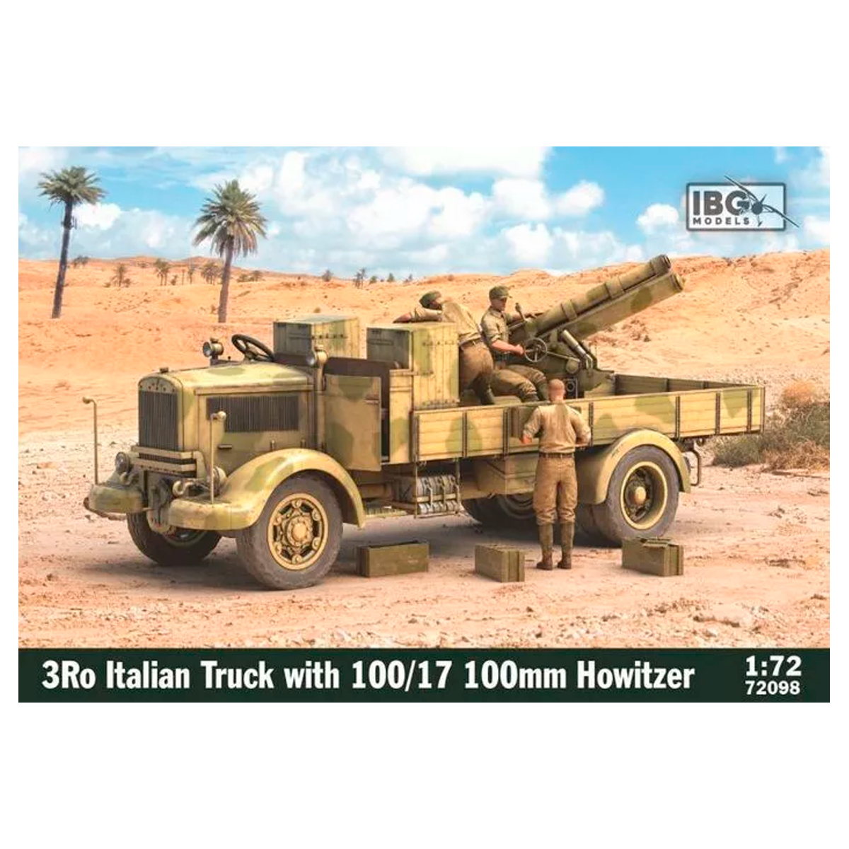 3Ro Italian Truck with 100/17 100mm Howitzer 1/72