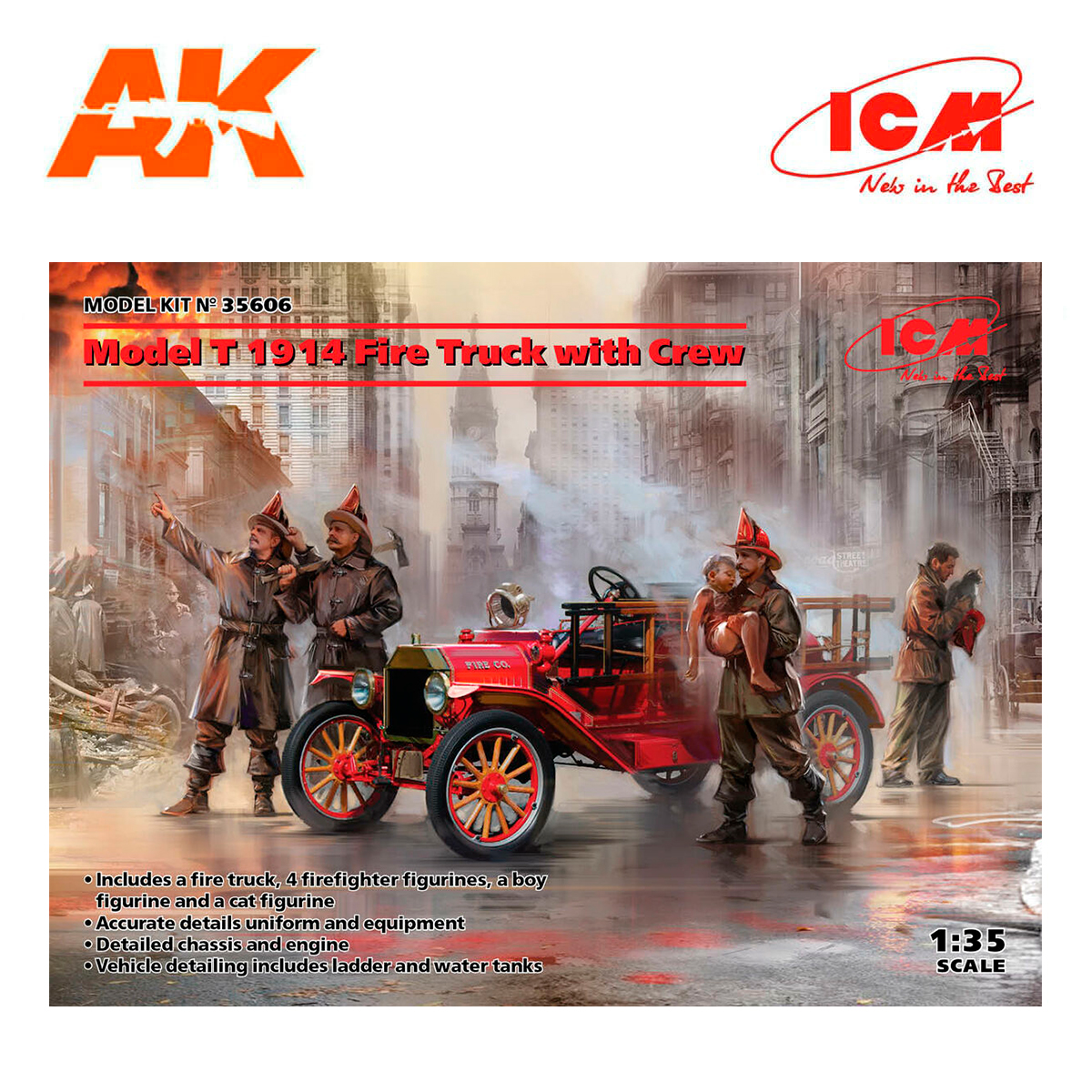 Model T 1914 Fire Truck with Crew 1/35