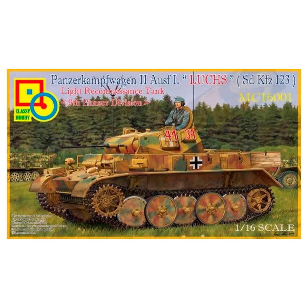 1/16  Panzerkampfwagen II Ausf.L “Luchs” (Sdkfz.123) Light Reconnaissance Tank (9th Panzer Division)
