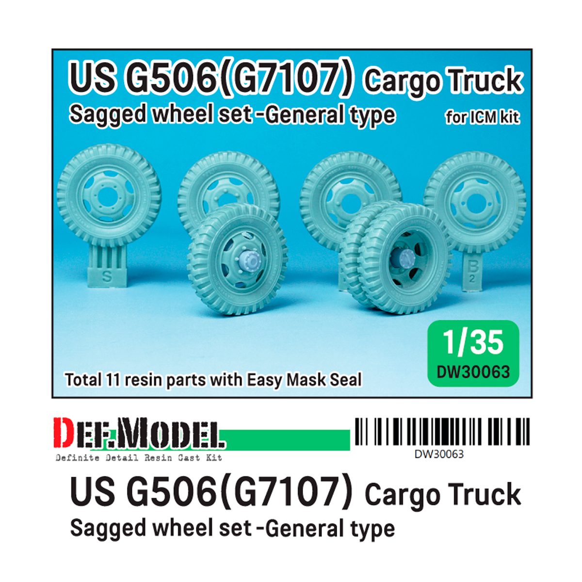 U.S. G7107(G506) Cargo Truck General type Wheel set (for ICM 1/35)