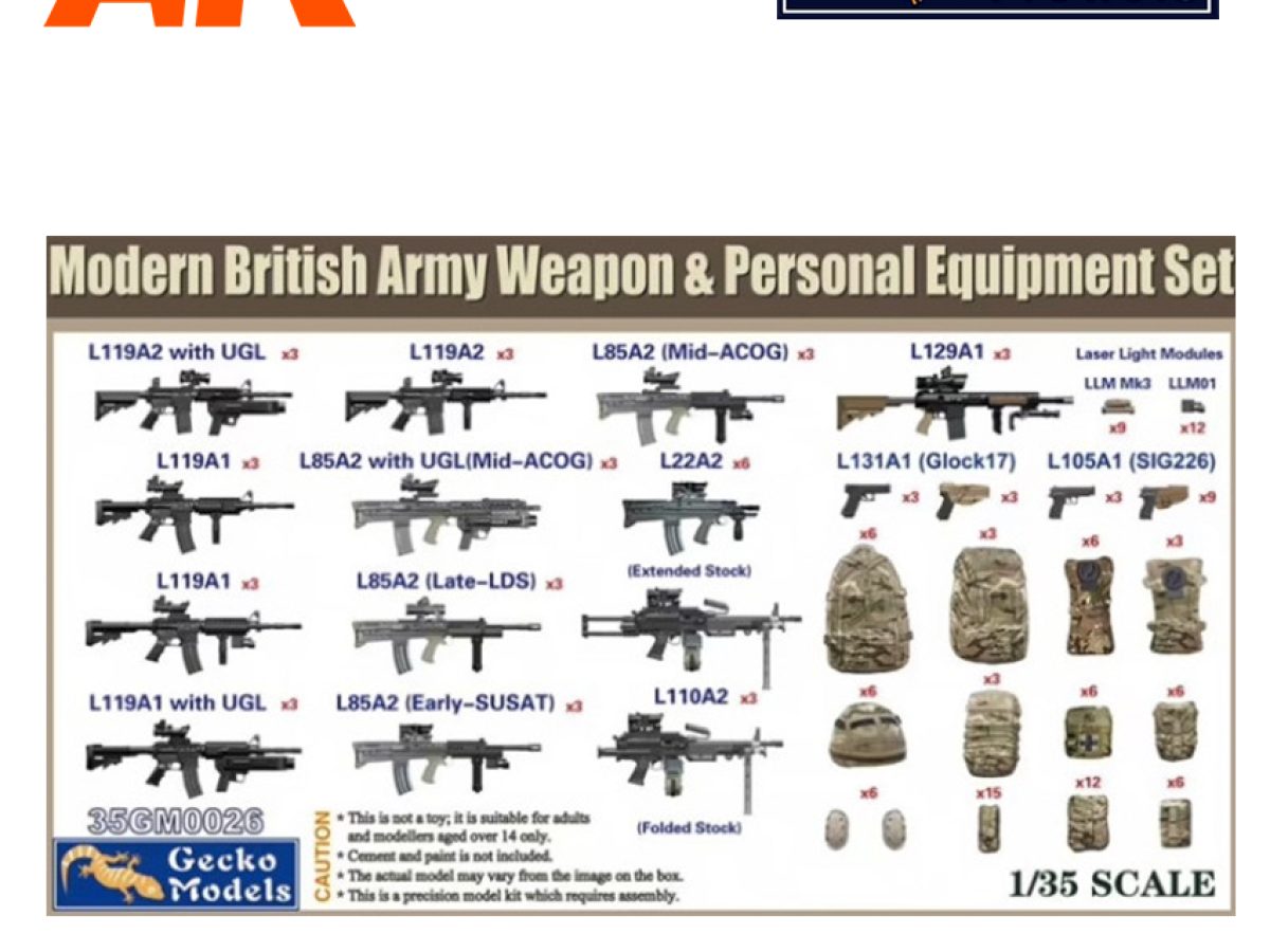 35 modern British Army weapons and personal accessories kit 1 