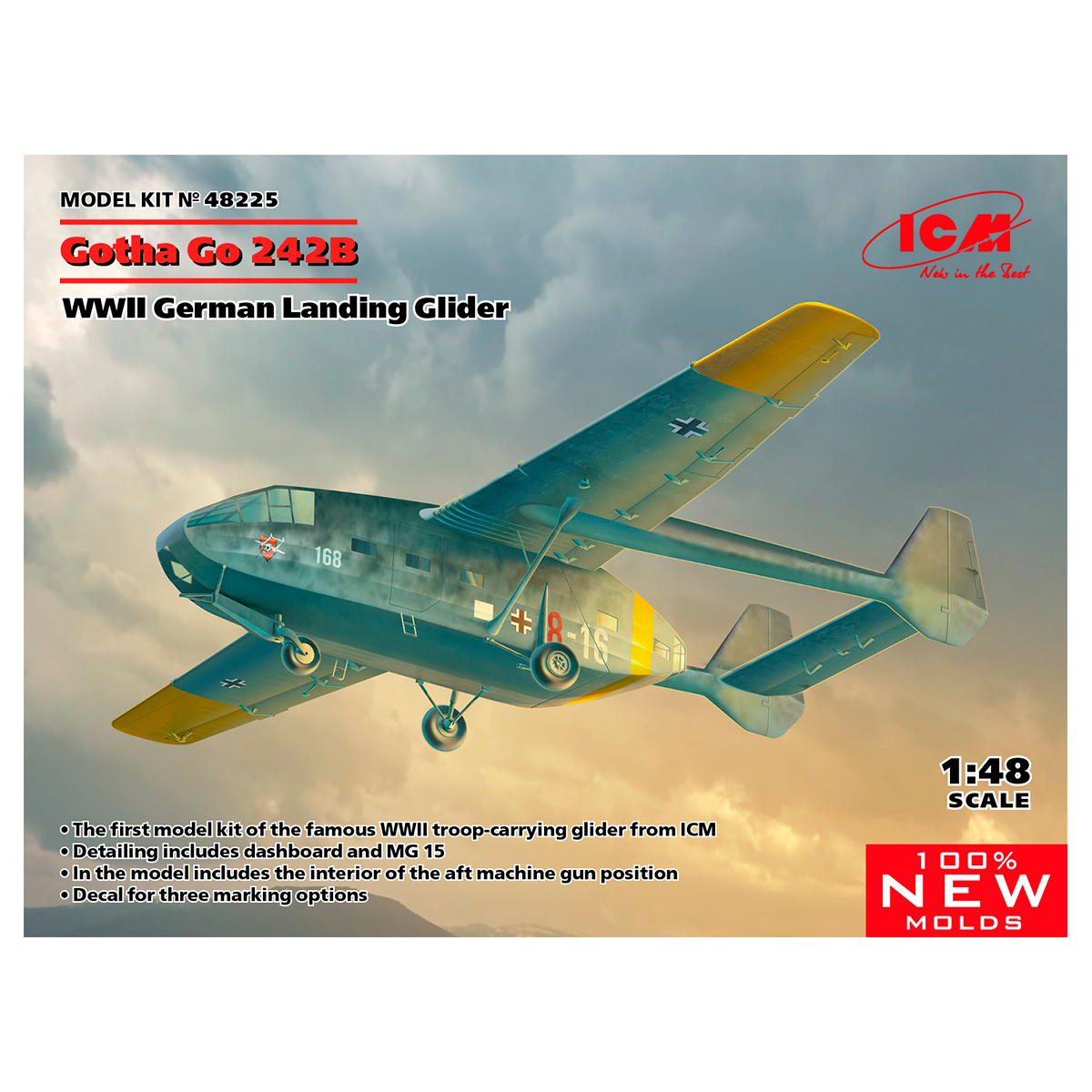 Gotha Go 242B, WWII German Landing Glider (100% new molds) 1/48