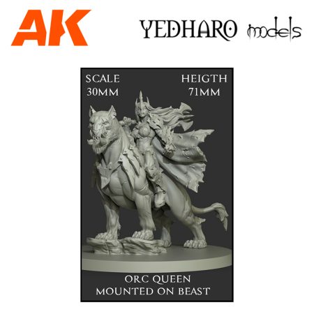 YDM0811 Orc Queen Mounted on Beast Scale 30mm OW30QMB1