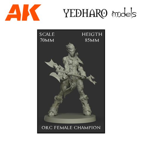 YDM1054 Orc Female Champion Scale 70mm OW70FCH2
