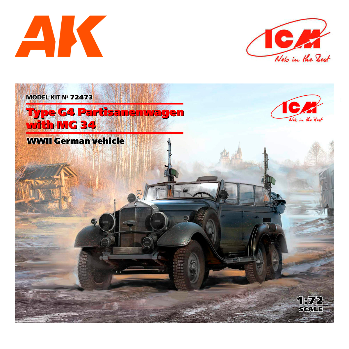 Type G4 Partisanenwagen with MG 34, WWII German vehicle 1/72
