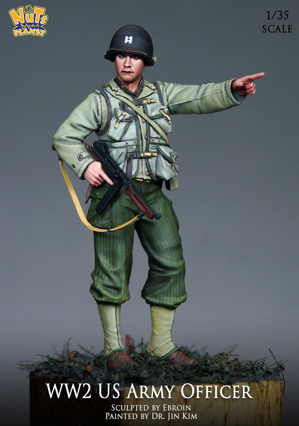 2 figures 1/35 Scale resin figures WWII American officers 