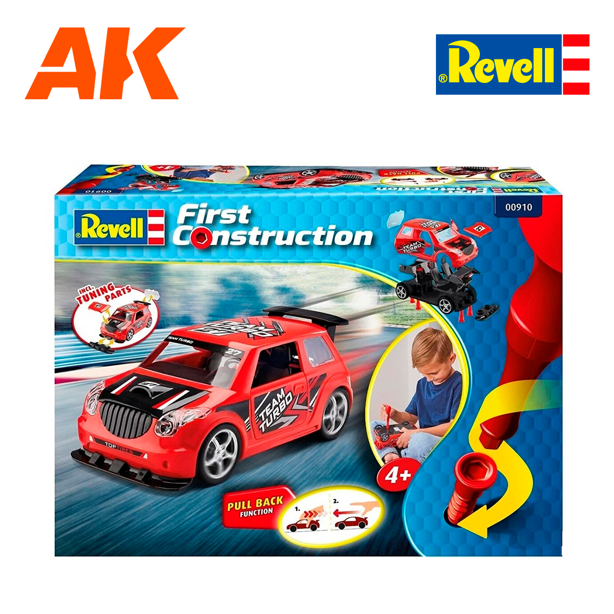 1/20 First Construction – Rallye Car with pullback motor, red