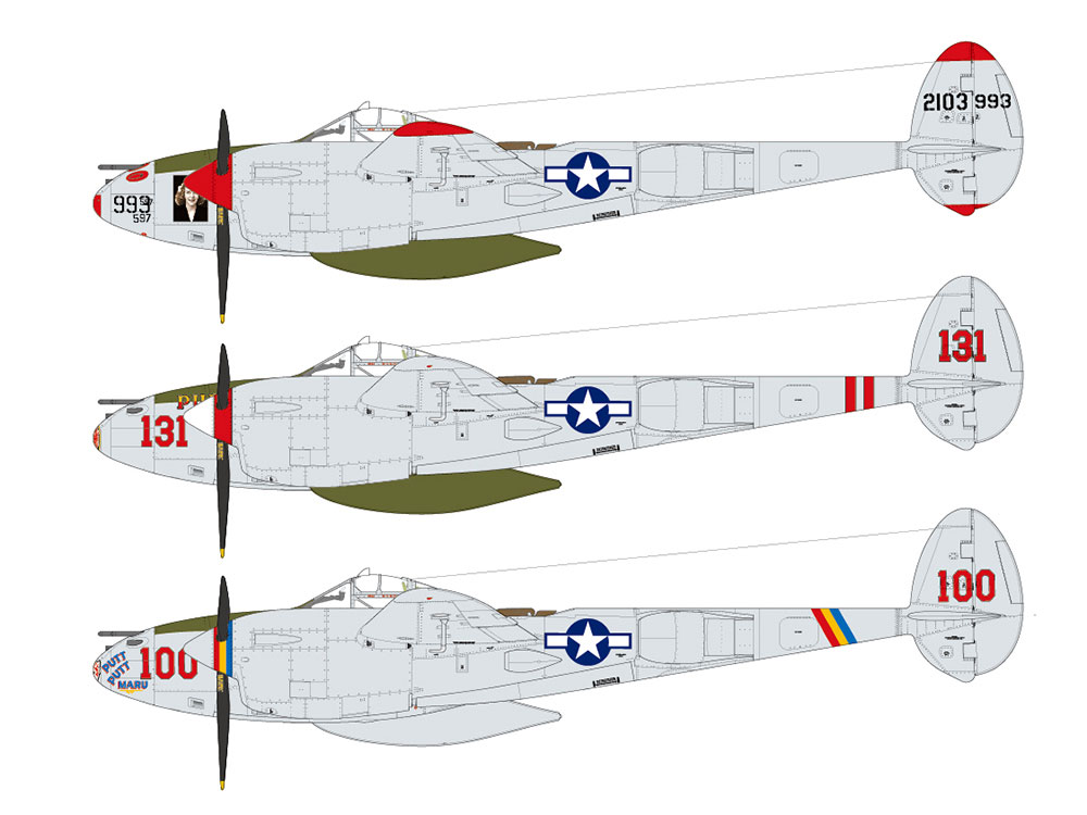 Decals 1/48 P-38F/G - 1/48 Aircraft Mask & Decals