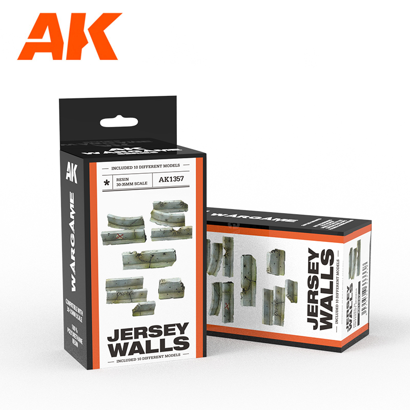 JERSEY WALLS- SCENOGRAPHY WARGAME SET – 100% POLYURETHANE RESIN COMPATIBLE WITH 30-35MM SCALE