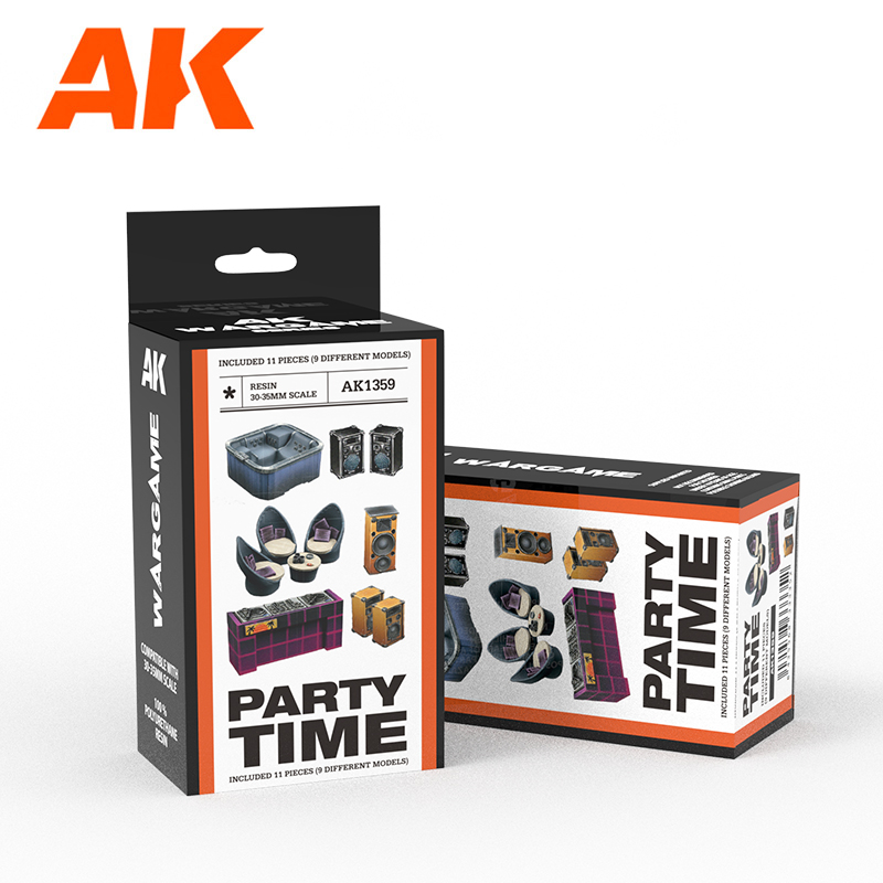 PARTY TIME- SCENOGRAPHY WARGAME SET – 100% POLYURETHANE RESIN COMPATIBLE WITH 30-35MM SCALE