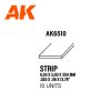 AK6510 Strips 0.50 x 3.00 x 350mm - STYRENE STRIP - (10 units)