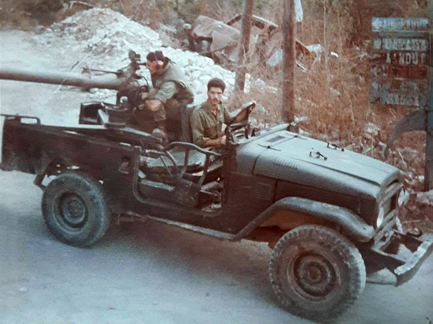 FJ43 of the lebanese falangists during the seige of the mountain in 1984