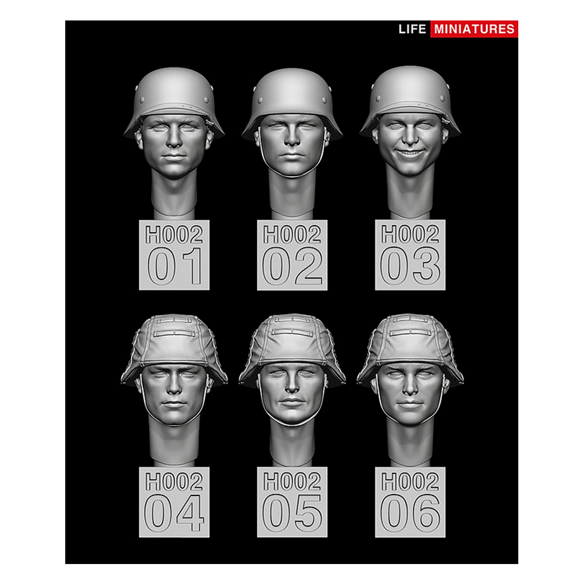 Life Miniatures – WW2 German Heads Set No.2 (1/35 scale)