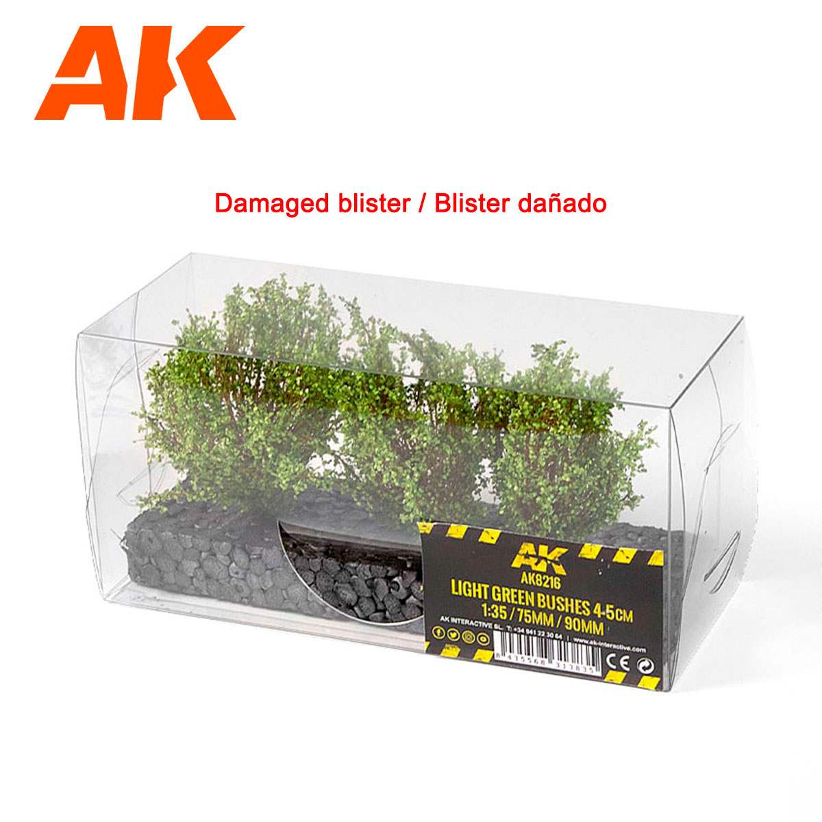 LIGHT GREEN BUSHES 4-5CM 1:35 / 75MM / 90MM (Damaged blister / Blister dañado)