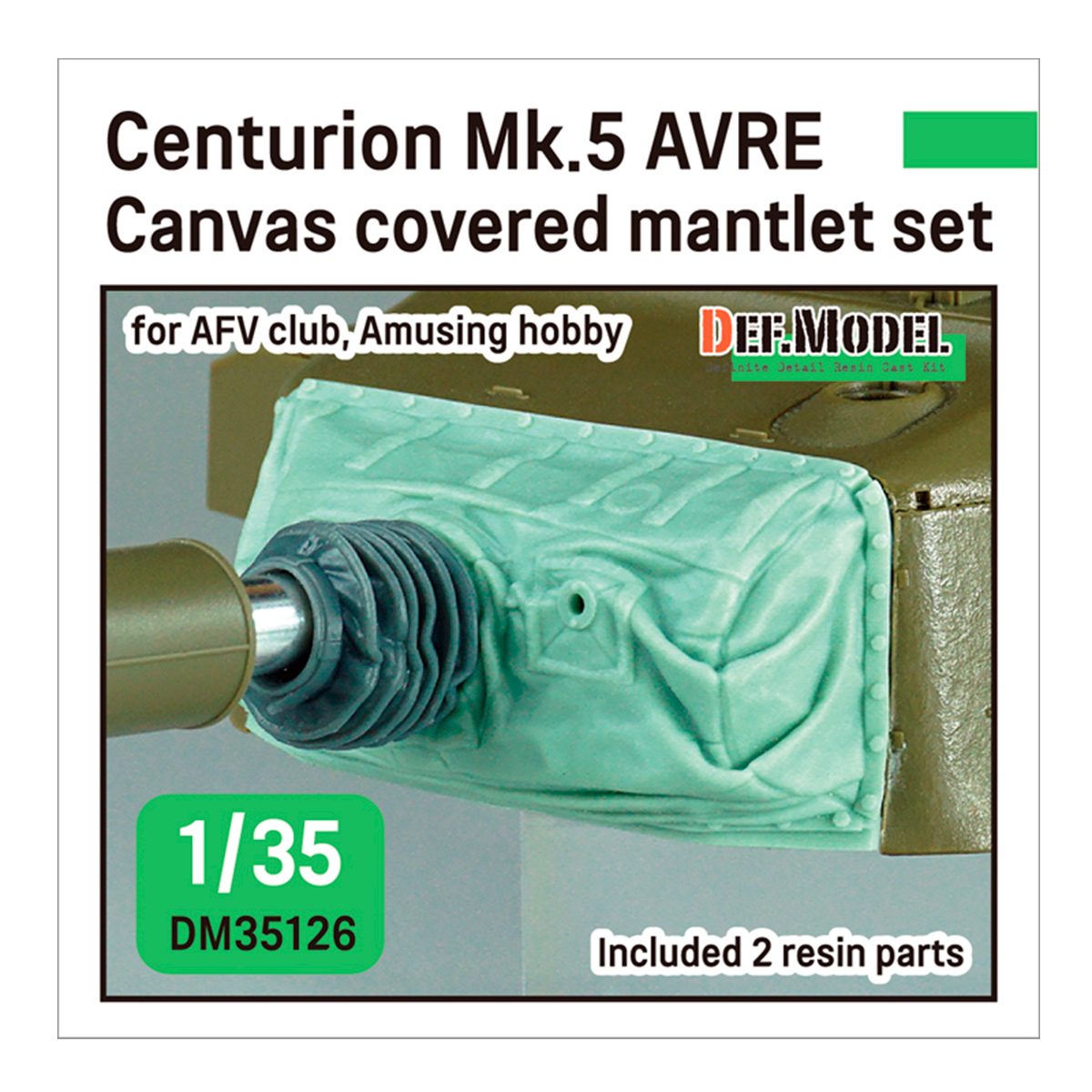 Centurion Mk.5 AVRE Mantlet w/canvas cover set (for AFV club, Amusing hobby 1/35)