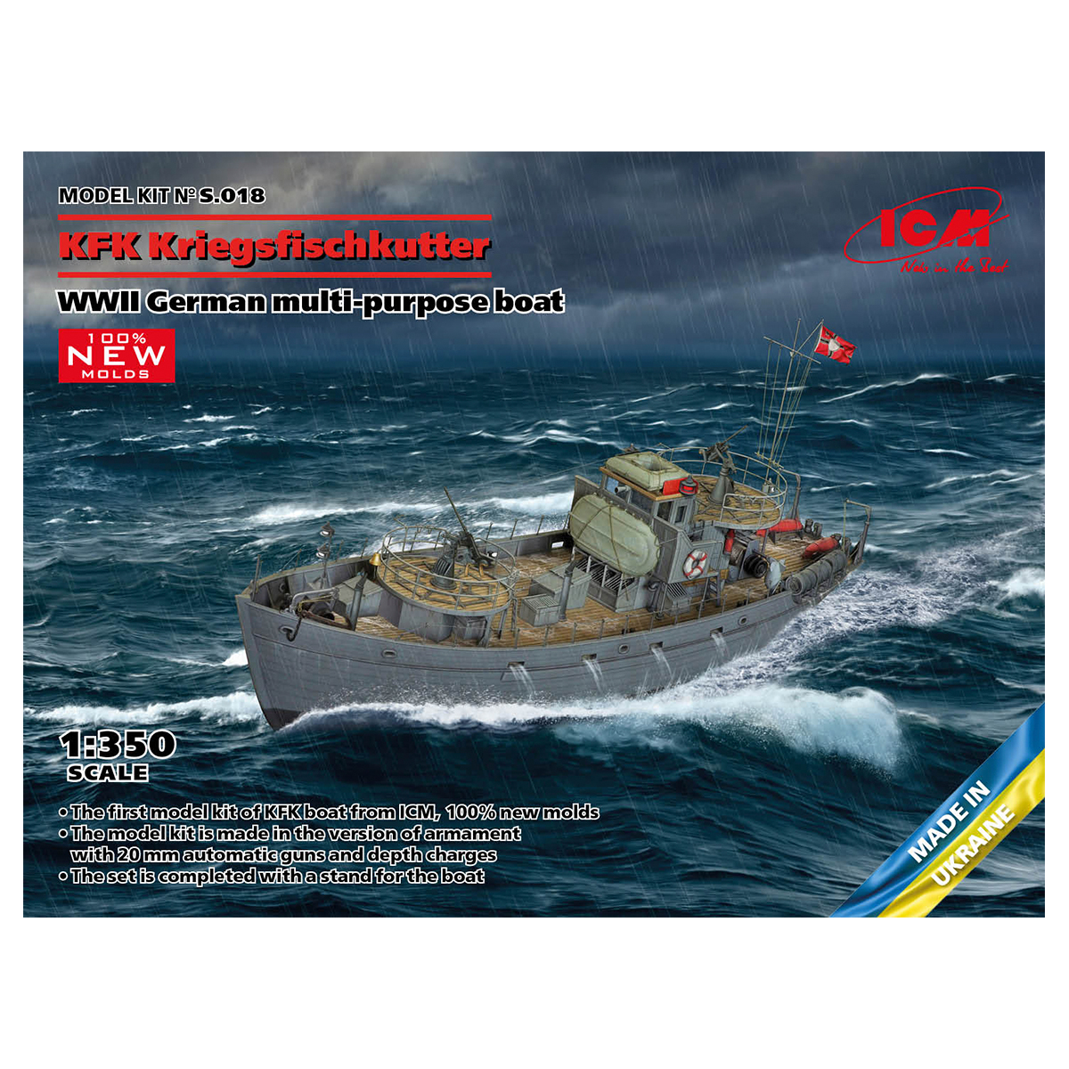 KFK Kriegsfischkutter, WWII German multi-purpose boat (100% new molds) 1/350