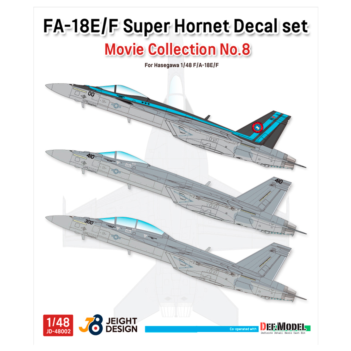 F/A-18E/F Super Hornet Decal set – Movie Collection No.8 for 1/48 Hasegawa kit