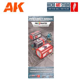 MICROH00114GREYRED Precinct Sigma Containers (3) PREPAINTED (grey/red)
