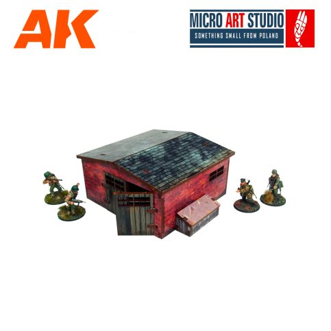 MICROH00128 WW2 Normandy Large Brick Shed PREPAINTED