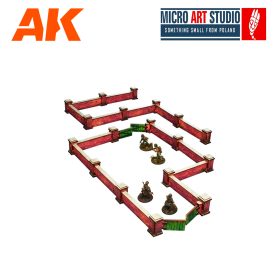 MICROH00133 WW2 Normandy Wall w. Gate (low) PREPAINTED