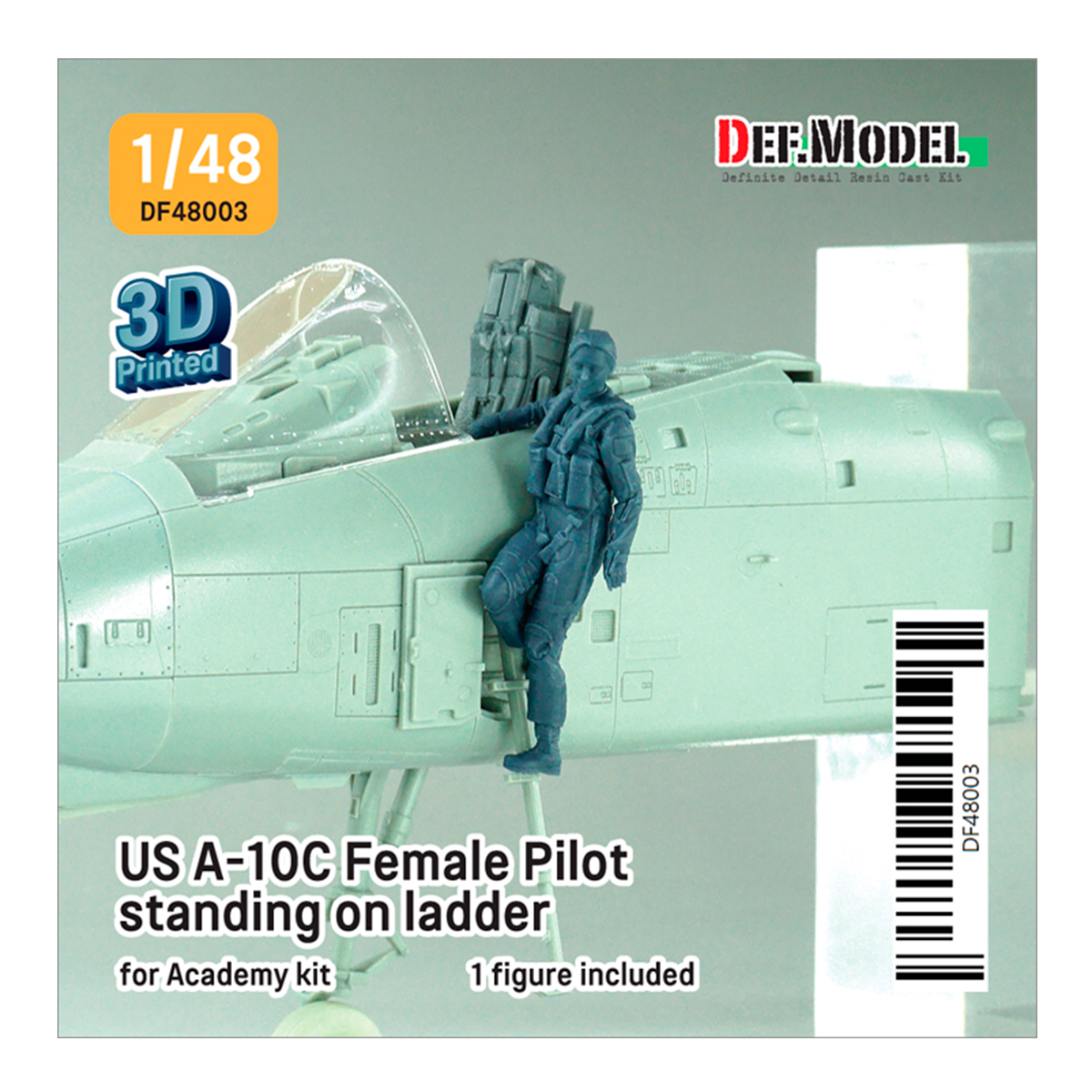 1/48 US A-10C Female Pilot standing on ladder (for Academy A-10C kit)(3d Printed kit)