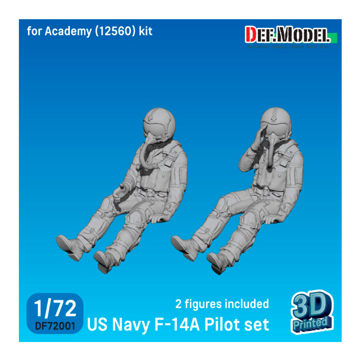 1/72 US F-14A Pilot set (for Academy New tooled F-14A)(3d Printed kit) – 2 Fig.