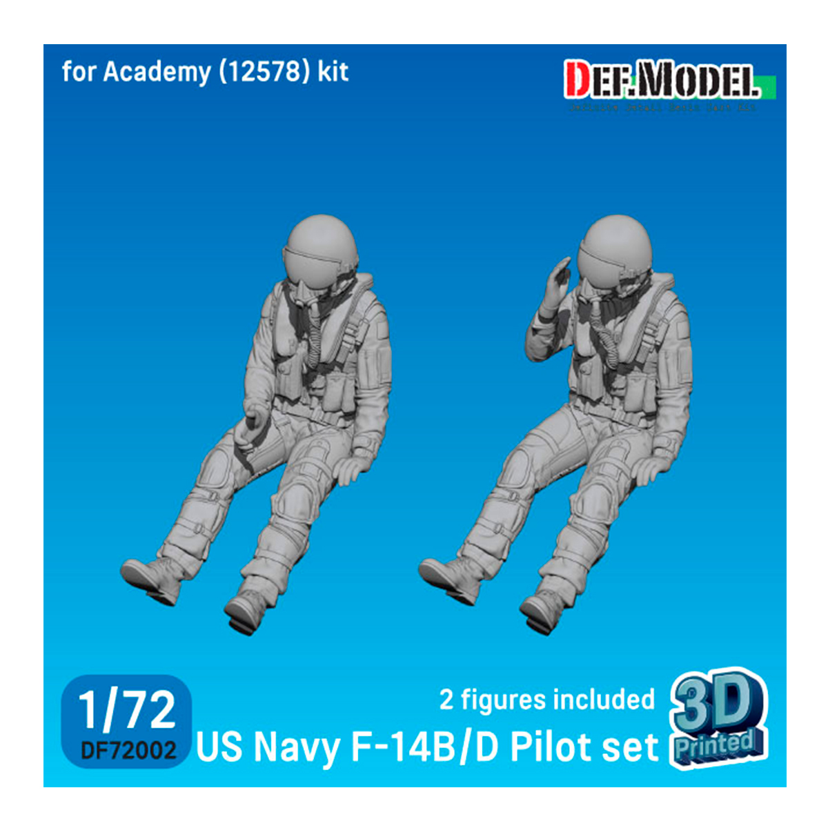 1/72 US F-14B/D Pilot set (for Academy New tooled F-14B/D)(3d Printed kit) – 2 Fig.