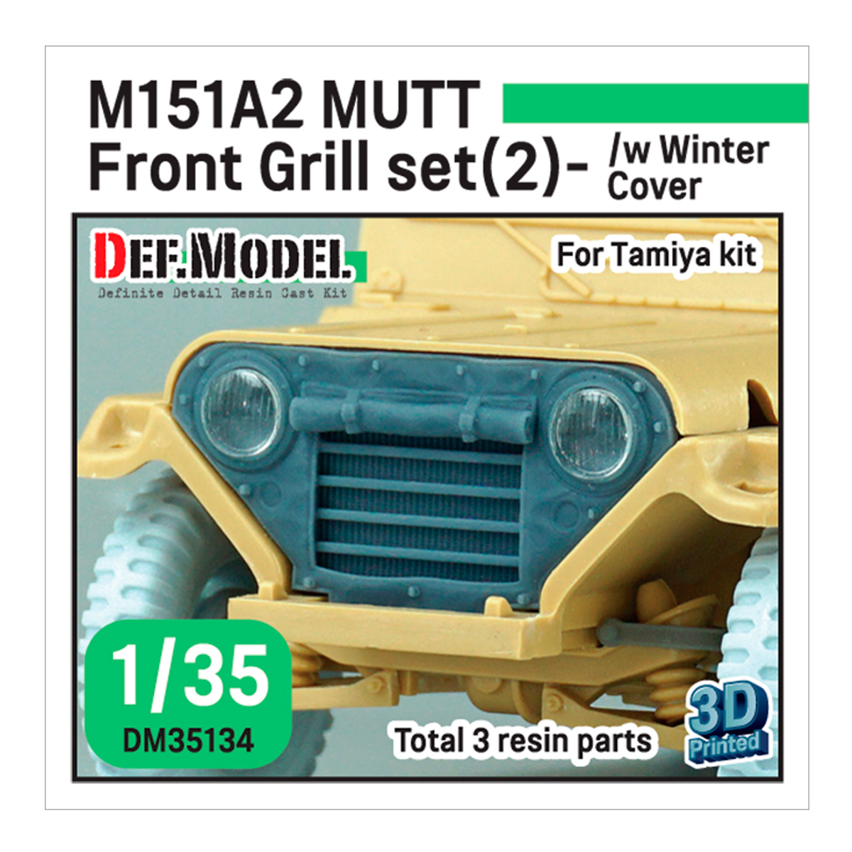 Modern US M151A2 Mutt front grill set (2)- Winter covered (for 1/35 Tamiya kit)