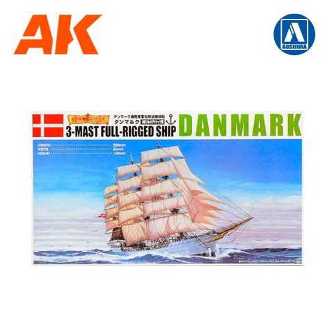 AOSH 042601 AOSHIMA 1/350 3-Mast Full-Rigged Ship Danmark