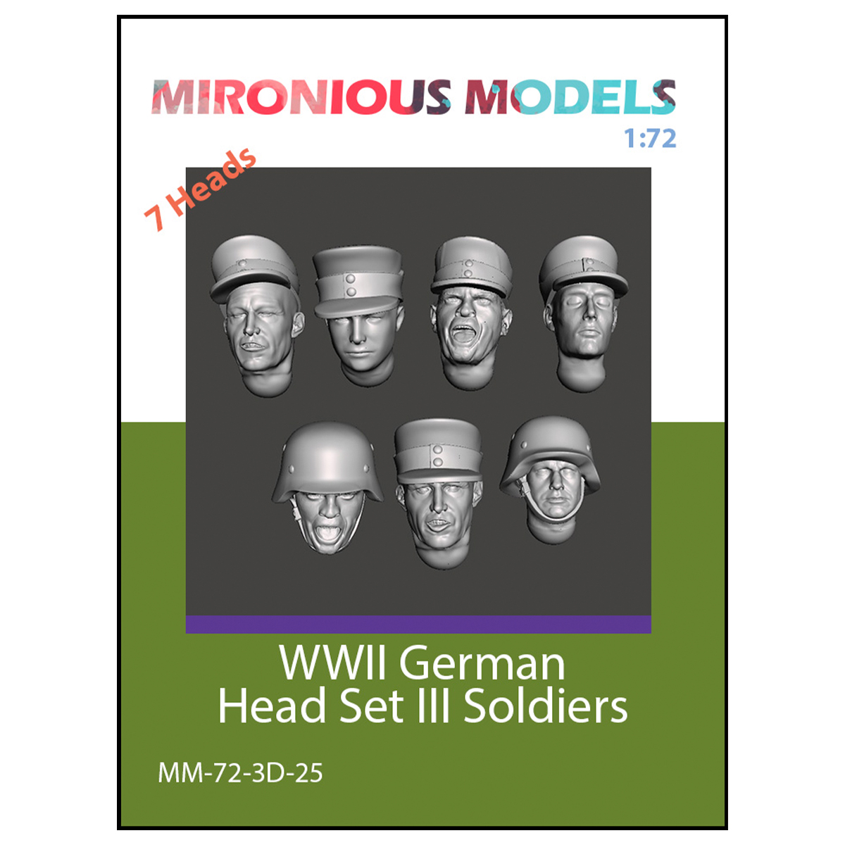 1/72 WWII German Head Set III Soldiers