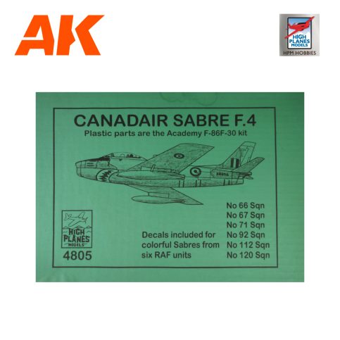 HPM 4805 HIGH PLANES MODELS 1/48 CANADAIR SABRE F.4 (Academy F-86F kit)