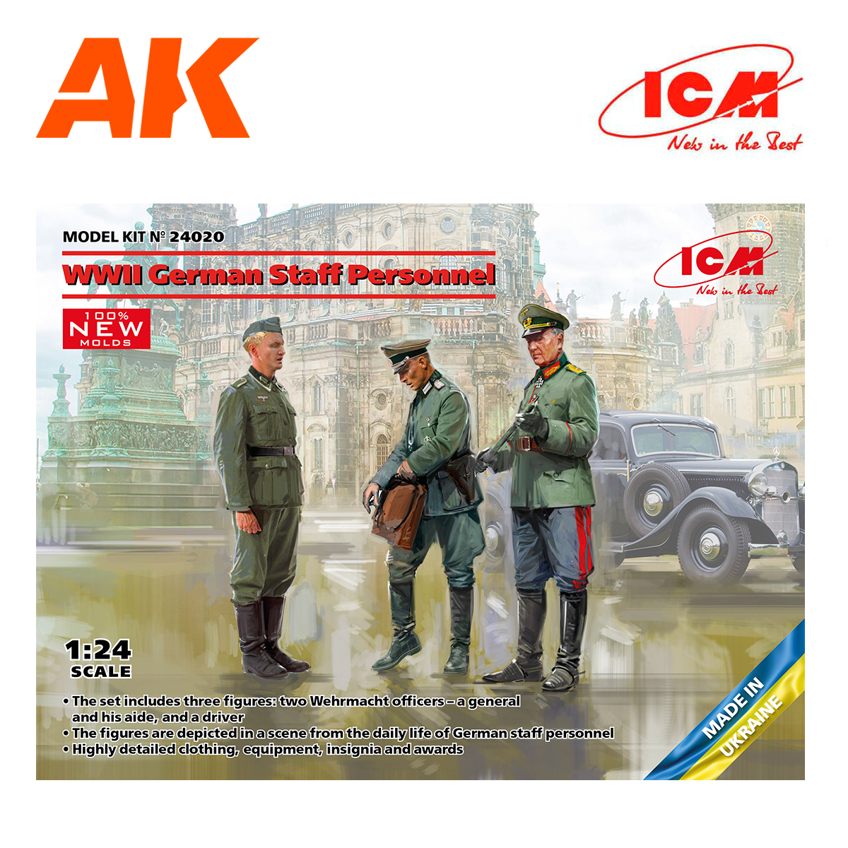 WWII German Staff Personnel (100% new molds) 1/24